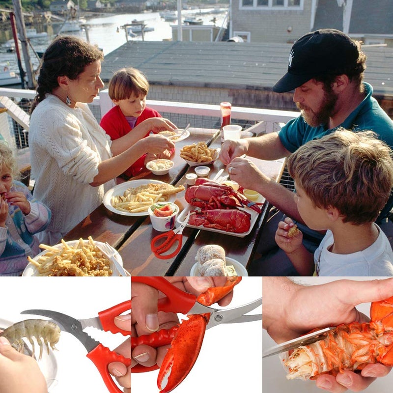 Calary 8Pcs Seafood Scissors Crab Scissors Seafood Shears Multifunctional Crab Leg Crackers and Tools - Image 5